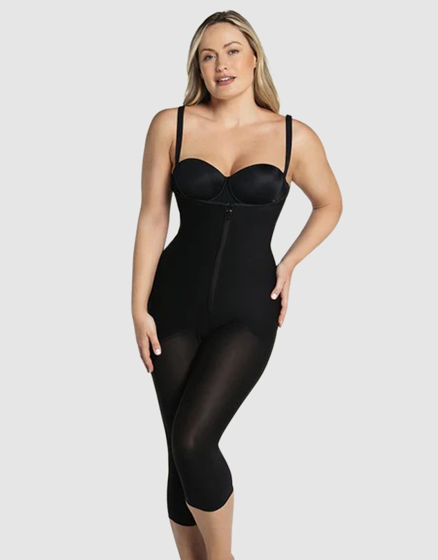 Leonisa - Cupless Long Leg Full Body Shaper with Zip Front