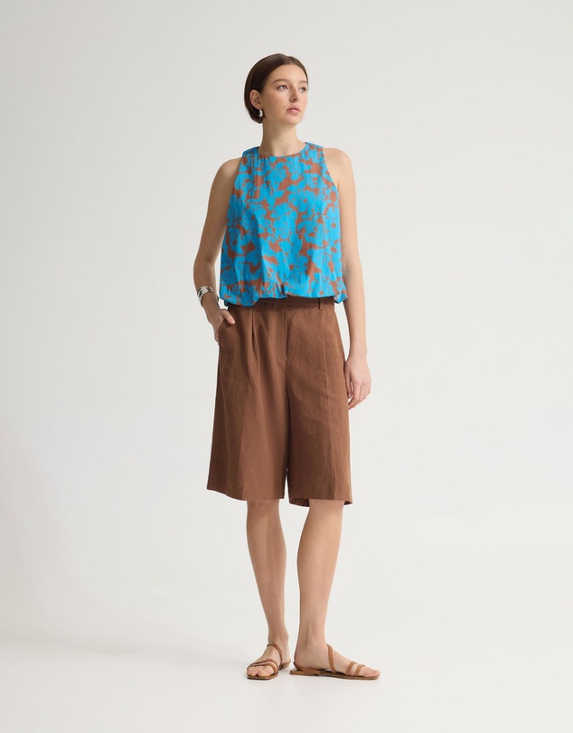 Oxford - Clover Printed Cotton Shell Top