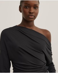 Witchery - Asymmetric Draped Long Sleeve Top