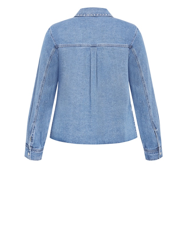 City Chic - Denim Stud Shacket