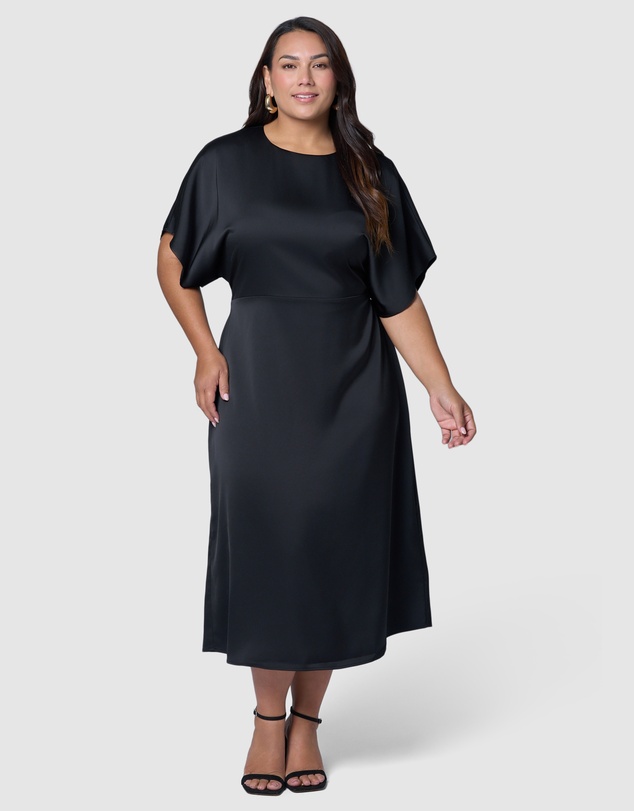 Pink Dusk by Curve Project - Lust Unleashed Satin Midi Dress