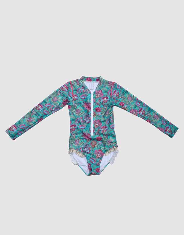 Olga Valentine - Long Sleeve Zip One Piece Swimsuit