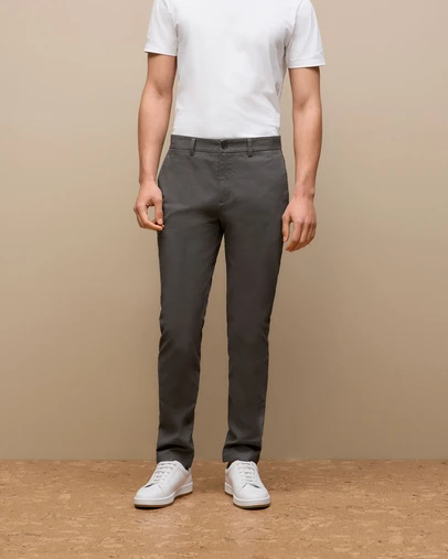 Trenery - Slim Fit Chino Pant in Charcoal