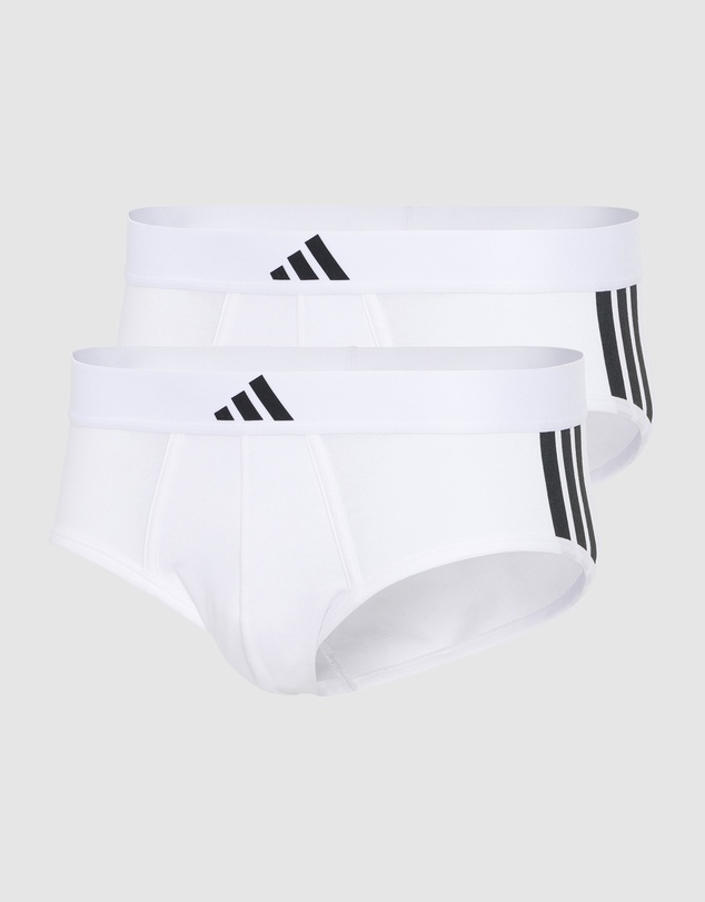 adidas Sportswear - 2 Pack Active Flex Cotton 3 Stripes Low Rise Brief Underwear