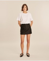 AERE - Joni Tailored Linen Mini Skirt