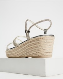 Holster - Viva Espadrille High Wedge - Vegan - Silver - Women's