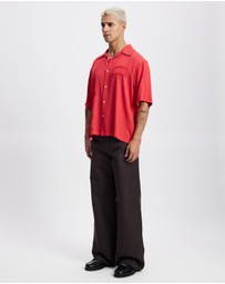 Aries - Ancient Column Satin Viscose Hawaiian Shirt