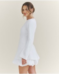 Six Stories - Isla Split Sleeve Bubble Hem Mini Dress