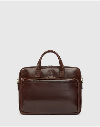 Republic of Florence - Pretoria Brown Leather Laptop Briefcase