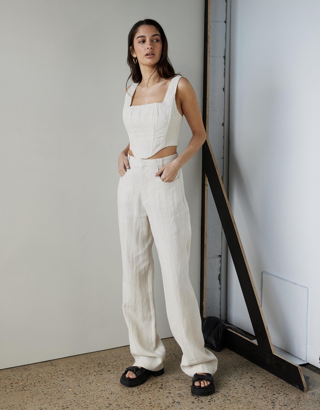 Super High Rise Linen Pants by AERE Online | THE ICONIC | Australia