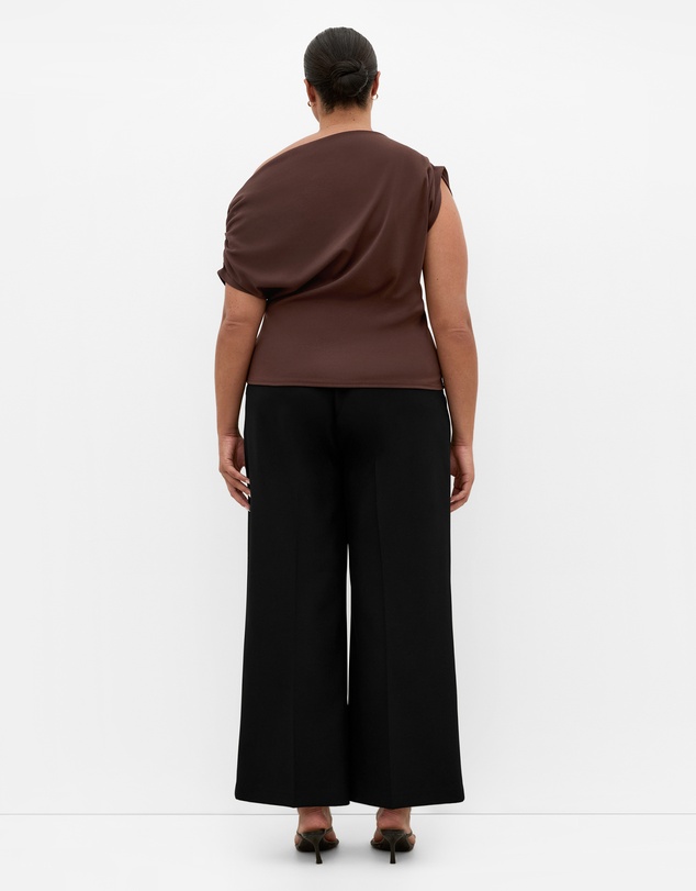 City Chic - Plus size Imani Off Shoulder Top - chocolate