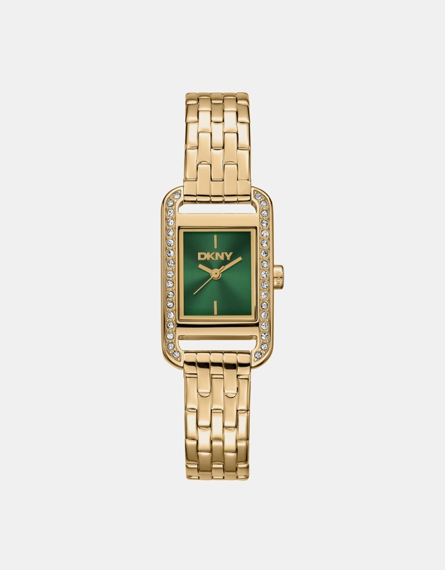 DKNY - Signature Shape Gold 20x33mm Green Dial Womens Watch