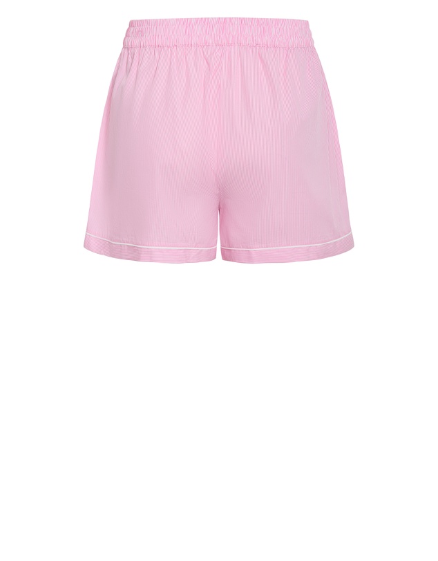 City Chic - Plus size Stripe Cotton Pyjama Short - pink