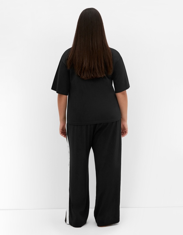 City Chic - Plus size Los Angeles Cotton Tee - black