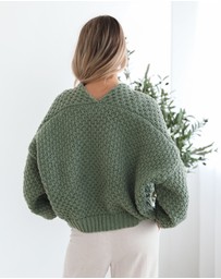 Esther & Co - Dorine Cardigan - Forest Green