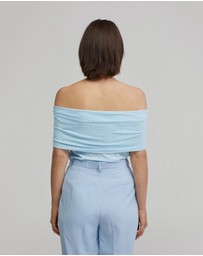 Oxford - Nia Mesh Off-Shoulder Top