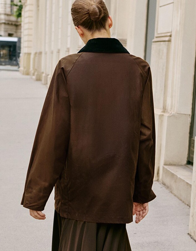 M.N.G - Waxed-Effect Parka With Corduroy Collar