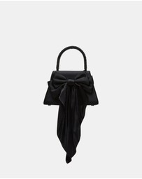 Steve Madden - BCosette Black Satin Top Handle Bag