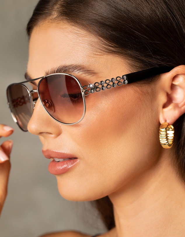 Mestige - Sunset Dreams Sunglasses embellished with crystals from Swarovski® - Silver and Black