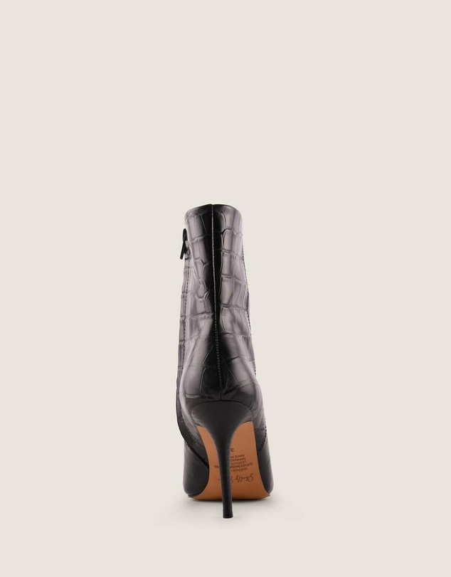 Shelly Shen - Calista Heel Ankle Boots Black Croc