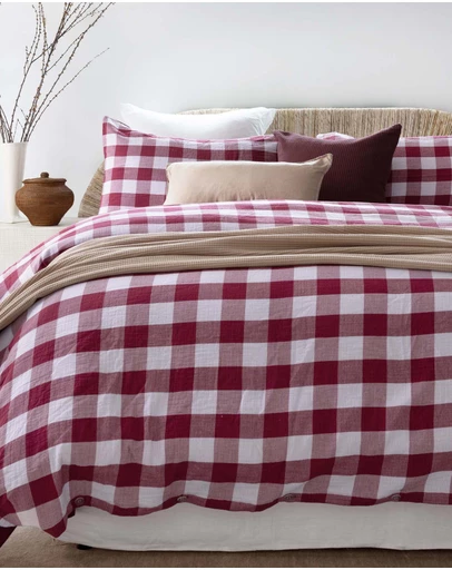 Bambury - Willow Layered Cotton Gingham Check Quilt Cover Set