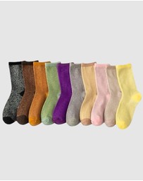 High Heel Jungle - Lurex Trouser Sock - Black