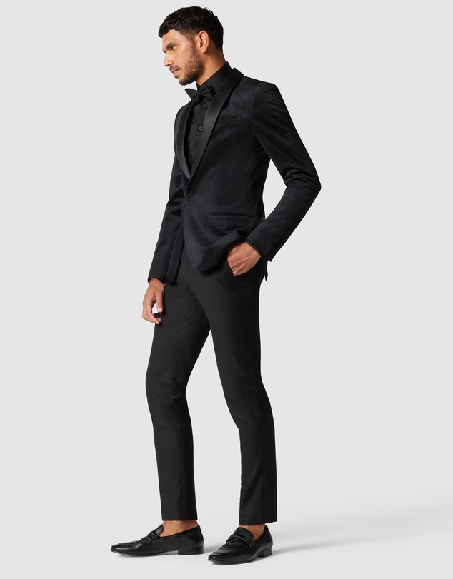 Politix - Slim Fit Detachable Shawl Collar Velvet Tuxedo Jacket