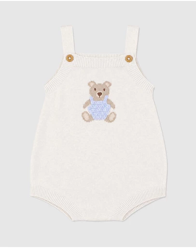 Bebe by Minihaha - Brady Organic Knitted Bear Bodysuit - Babies