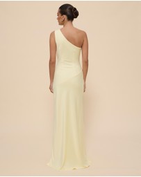 CHANCERY - Hallie Satin One Shoulder Drape Maxi Dress
