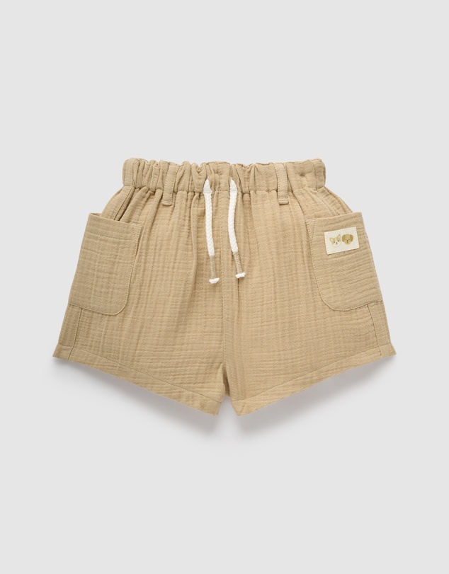 Purebaby - Crinkle Cotton Shorts-Babies