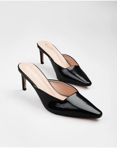RAID - Miko kitten heeled mules in Black