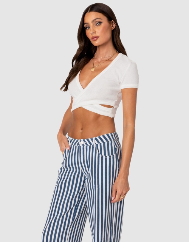 EDIKTED - Dez Crisscross Waffle Top
