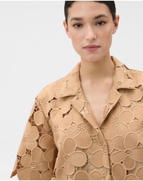Oroton - Poppy Lace Crop Shirt