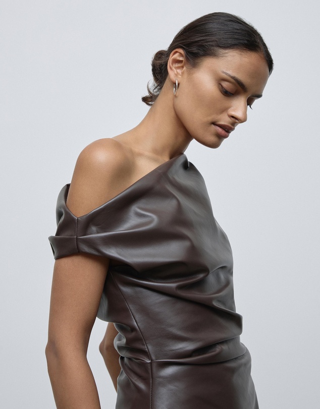 Lover - Eira PU Asymmetrical Top