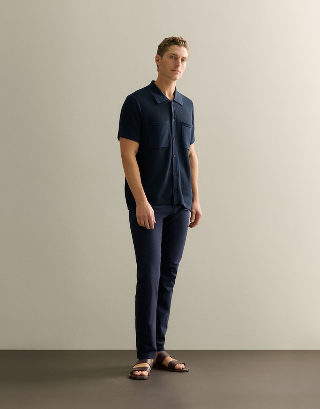 Trenery - Mercerised Cotton Shirt in Navy
