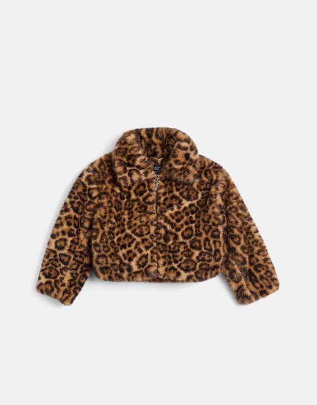 Bardot Junior - Sylvie Leopard Faux Fur Jacket - Kids-Teens