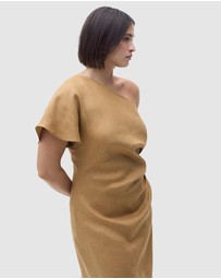 M.N.G - Rachel Asymmetrical Linen Dress