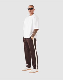 Zanerobe - Stitched Football Trackpant Dk Choc