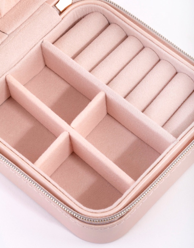 Lovisa - Blush Faux Leather Square Jewellery Box