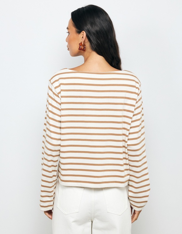 AERE - Boat Neck Stripe T-Shirt