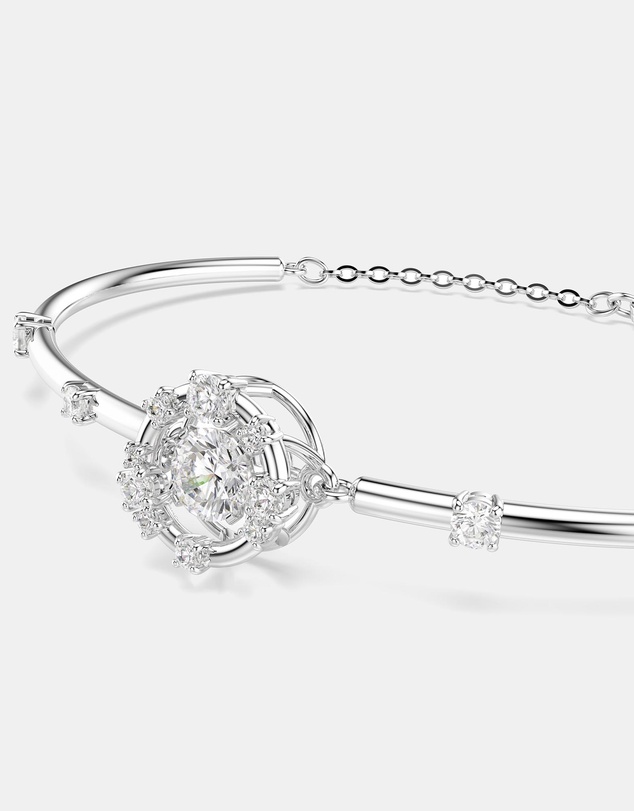 Swarovski - Constella Bangle, Round Cut, Dancing Stone, White, Rhodium Plated