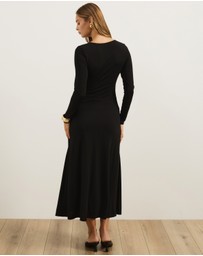 Atmos&Here - Lou Zip Long Sleeve Maxi Dress With Rouching
