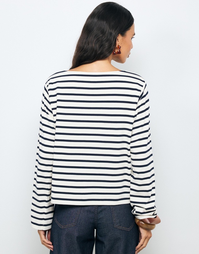 AERE - Boat Neck Stripe T-Shirt