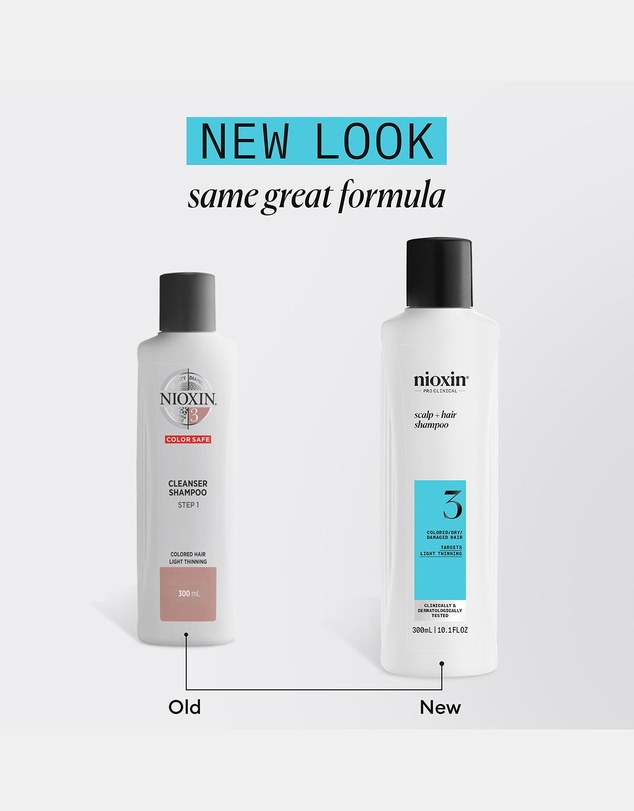 Nioxin - Nioxin System 3 Scalp + Hair Shampoo - Hair Thickening Shampoo For Damaged Hair With Light Thinning, 300ml