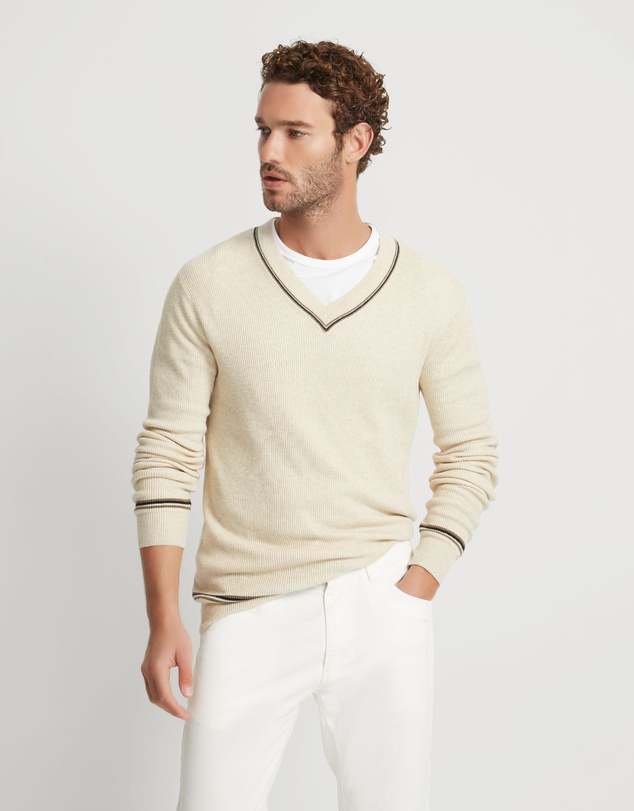 Oxford - Bruno Cashmere Blend V-Neck Top