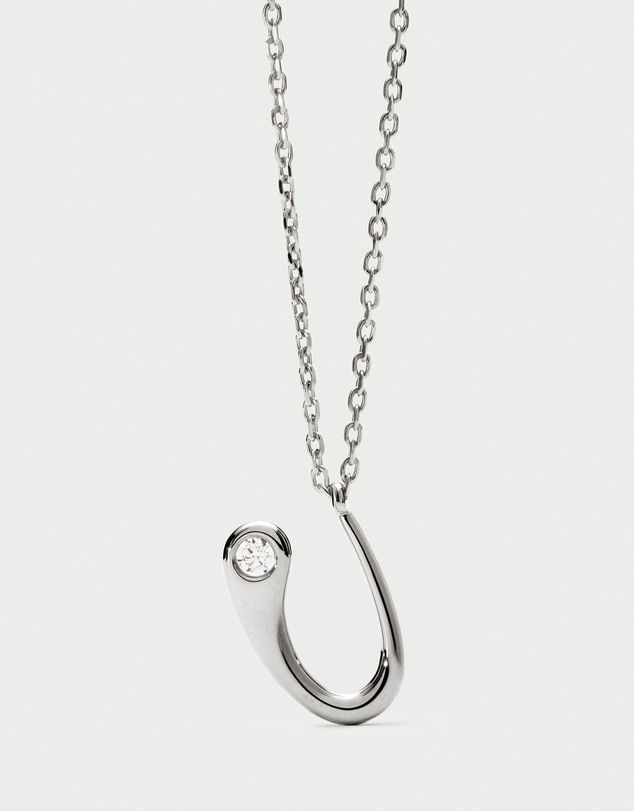 PDPAOLA - Initial 2026 U Silver Pendant Necklace