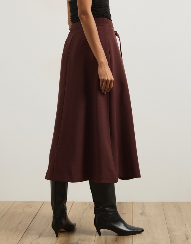 Atmos&Here - Rae Belted Flare Midi Skirt