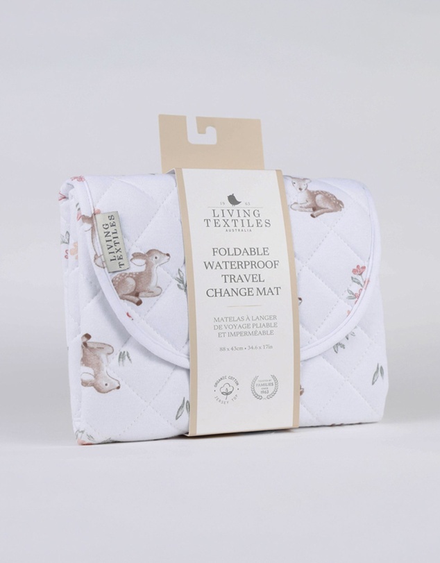Living Textiles - Waterproof Travel Change Mat - Fawn Fables