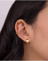 Wanderlust + Co - Classic Bold Gold 7mm Baby Huggie Earrings