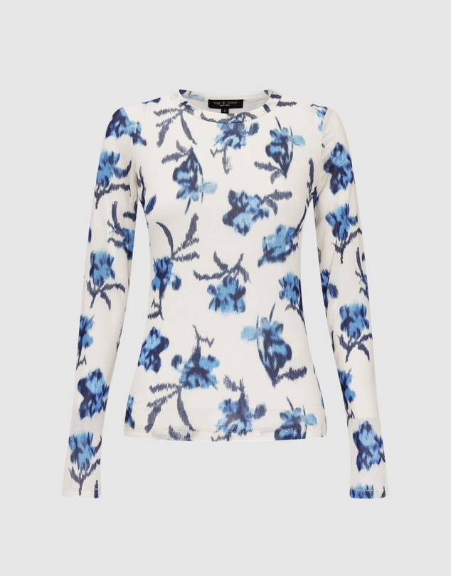rag & bone - Yana Printed Mesh Long Sleeve Tee
